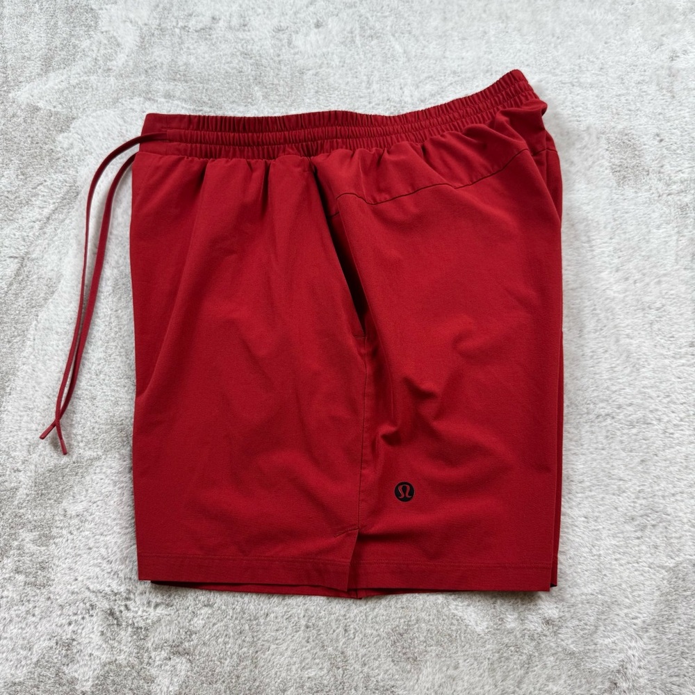 SOLD Lululemon channel cross swim trunks short men’s XL red 7”inseam  LM7AS2S